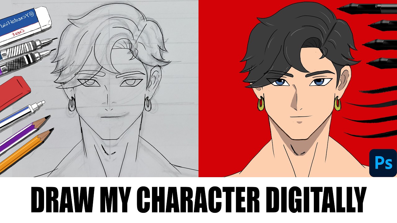 Who I draw my anime character face Digitally | full process | - YouTube