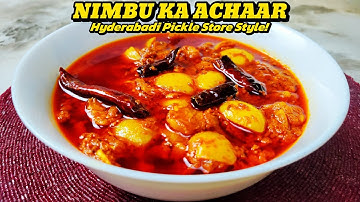 Pickle Store Style Lemon Pickle|Hyderabadi Style Nimbu Ka Achar|Lime Pickle Recipe|Pickle Recipe