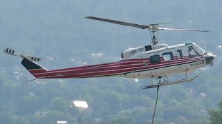 Bell 205 Helicopter | Long Line Takeoff & Landing