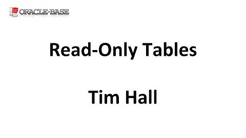 Read-Only Tables in Oracle