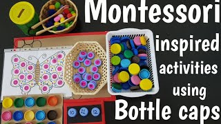 DIY Montessori inspired activities | bottle caps activities for kindergarten| bottle cap collection