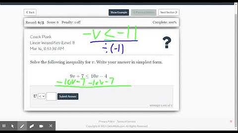 DeltaMath: Linear Inequalities (Level 1)