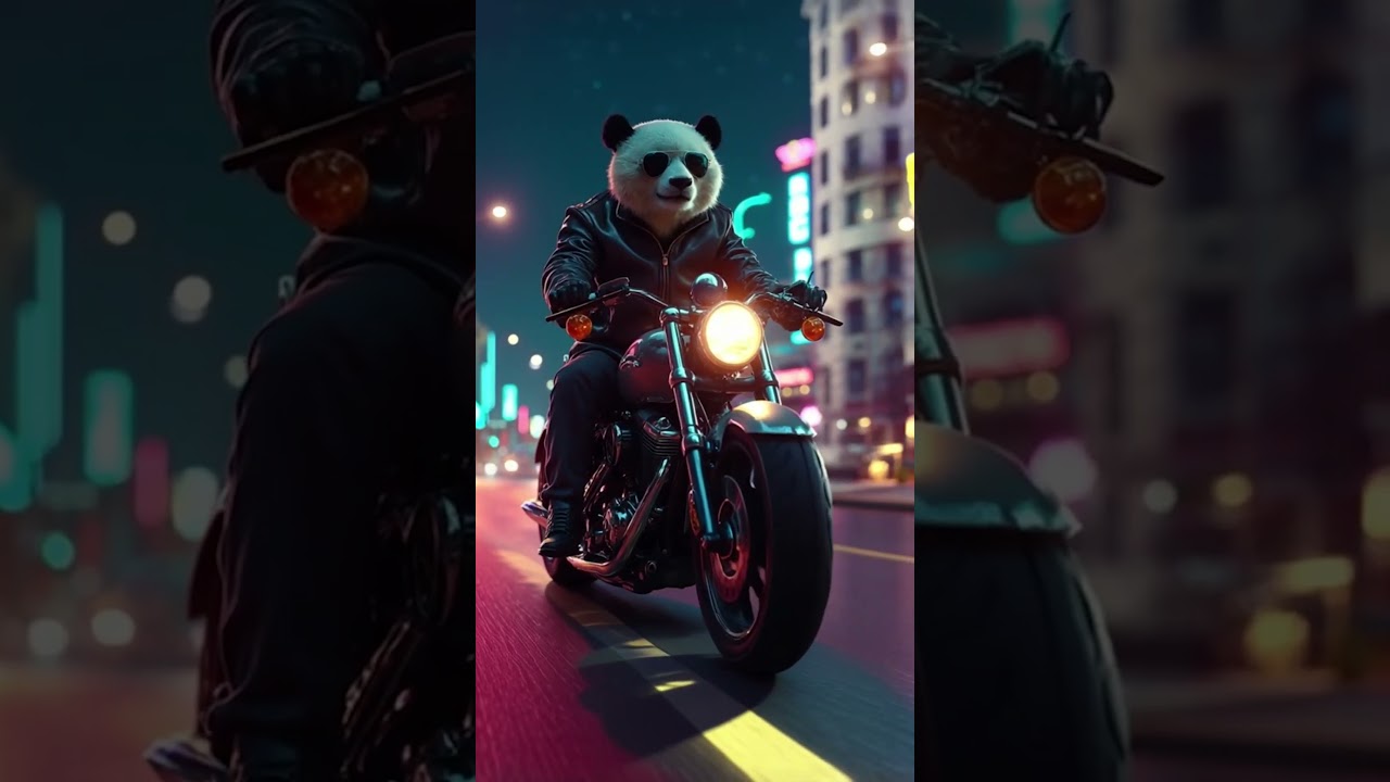 Hilarious Moment Panda Riding a Bike Goes Viral 