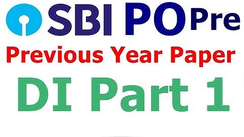 SBI PO Pre Previous Year Paper Maths | Data Interpretation | DI Part 1