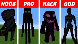 Pixel Art (NOOB vs PRO vs HACKER vs GOD) Enderman in Minecraft