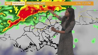 Scattered rain and some thunderstorms through today