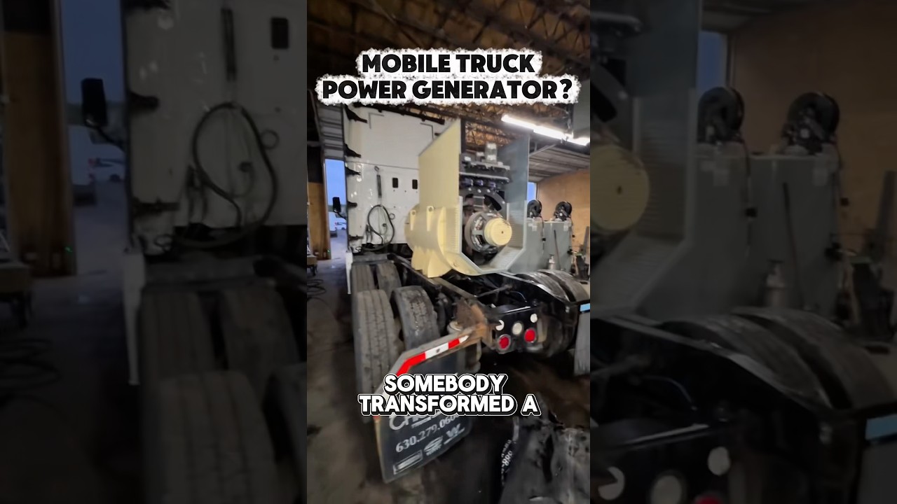 Semi truck transformed to a mobile power generator. 