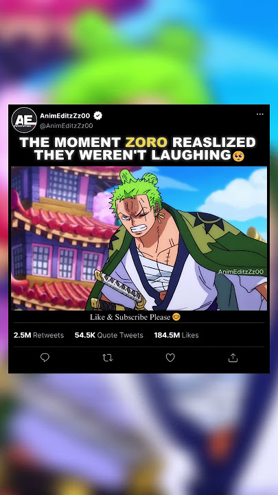 The Moment Zoro Realized They weren't Laughing🥺- EDIT | #onepiece #shorts #luffy #zoro