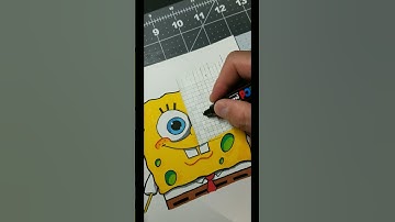#repost Drawing SpongeBob with Posca Markers! 🎨 THE PIXEL EFFECT! enjoy! #shorts #spongebob