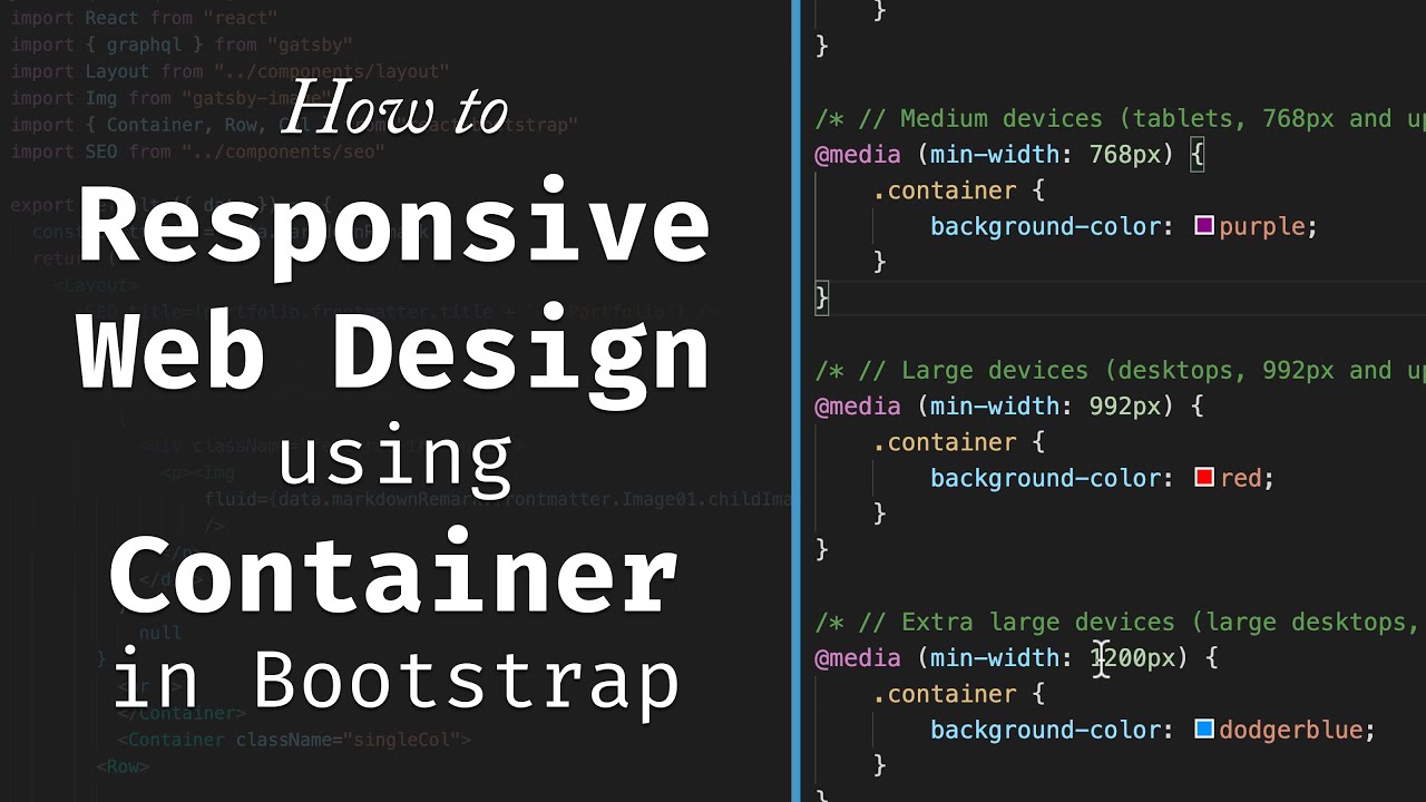 web responsive คือ 2022 New How make your HTML/CSS web page responsive using Bootstrap Container | Responsive Web Design