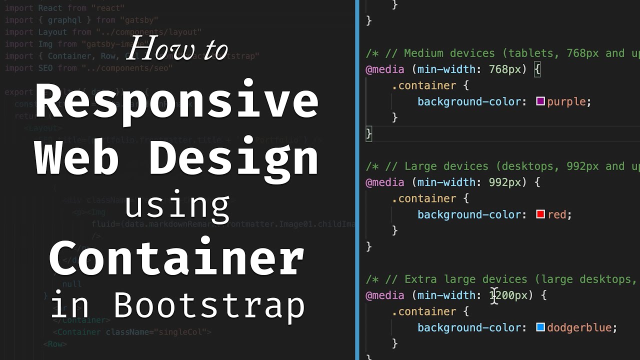 web responsive คือ  2022 New  How make your HTML/CSS web page responsive using Bootstrap Container | Responsive Web Design