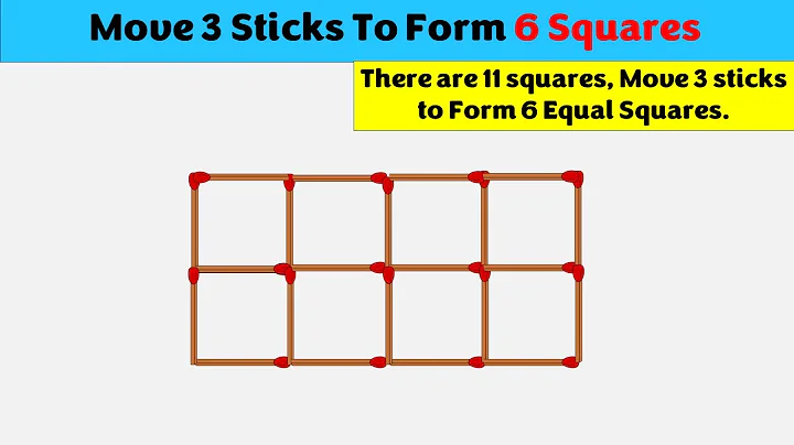 Move 3 Sticks To Form 6 Squares || Matchstick Puzzles