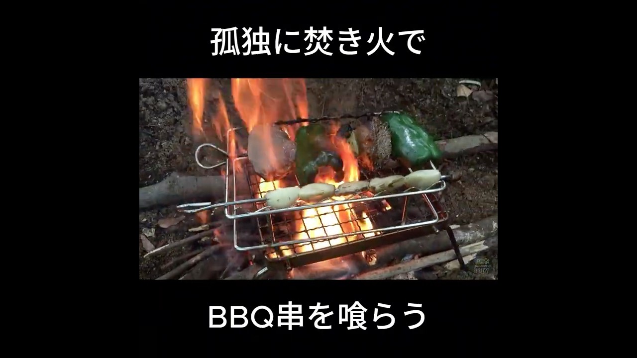 誰にも邪魔されない焚き火メシ ~BBQ串を喰らう~ #焚き火#campfire #campfirecooking #outdoorcooking #bushcraft #asmr