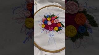 Part-1 Embroidery flower🌷bouquet making #love #embroidery