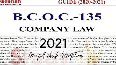 Bcoc 135 solved assignment 2020-21 in English | bcoc 135 solved assignment 2021 in English | IGNOU |