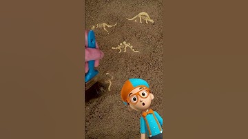Can Blippi Find All the Dinosaur 🦖 Fossils? 😯 #blippi #forkids #excavator #challenge #games
