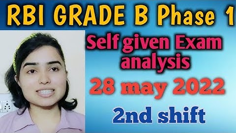 RBI Grade B Phase 1 Self given exam analysis | Shivani keswani