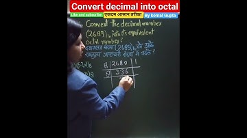 convert decimal into octal| #shorts#viralshorts#trending#maths #cgl#ssc#mts#cglyoutubeshorts