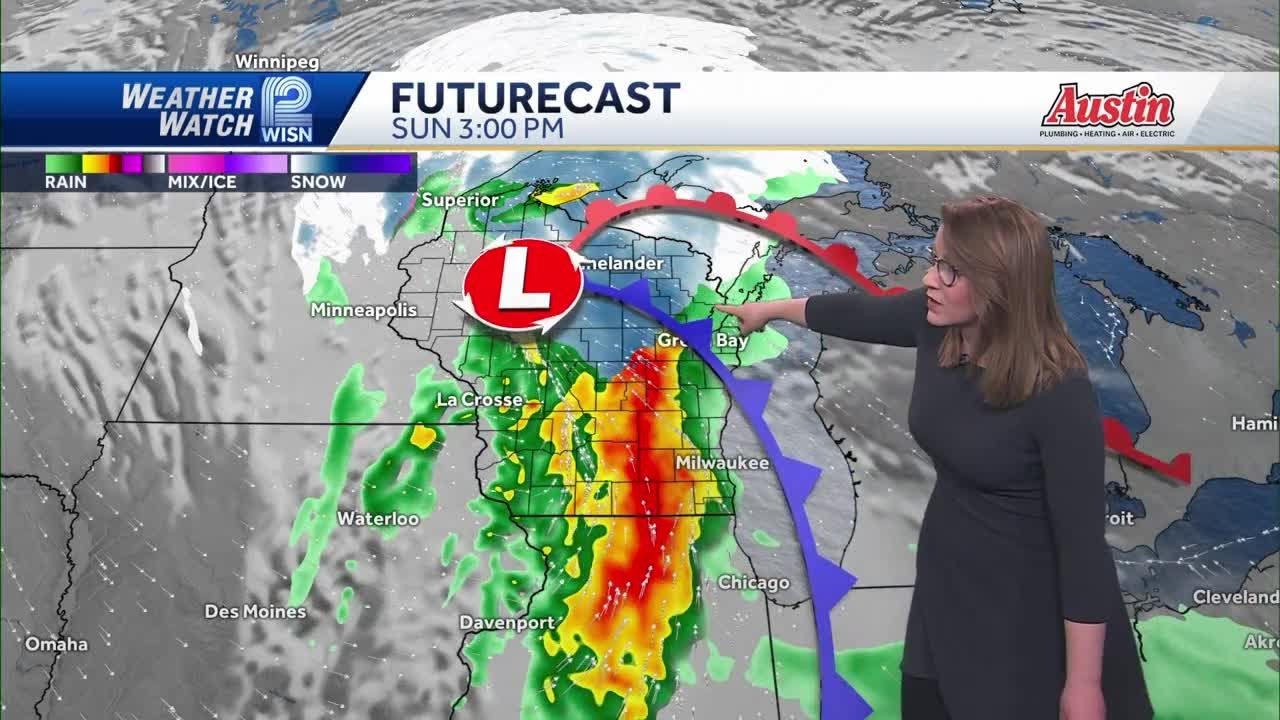 Weather: Heavy rain and a wintry mix Sunday - YouTube