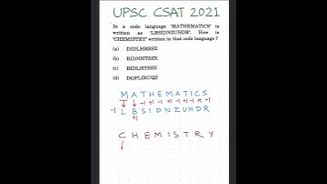 If MATHEMATICS = LBSIDNZUHDR, then CHEMISTRY =? UPSC CSAT 2021 | Coding Decoding #pyq
