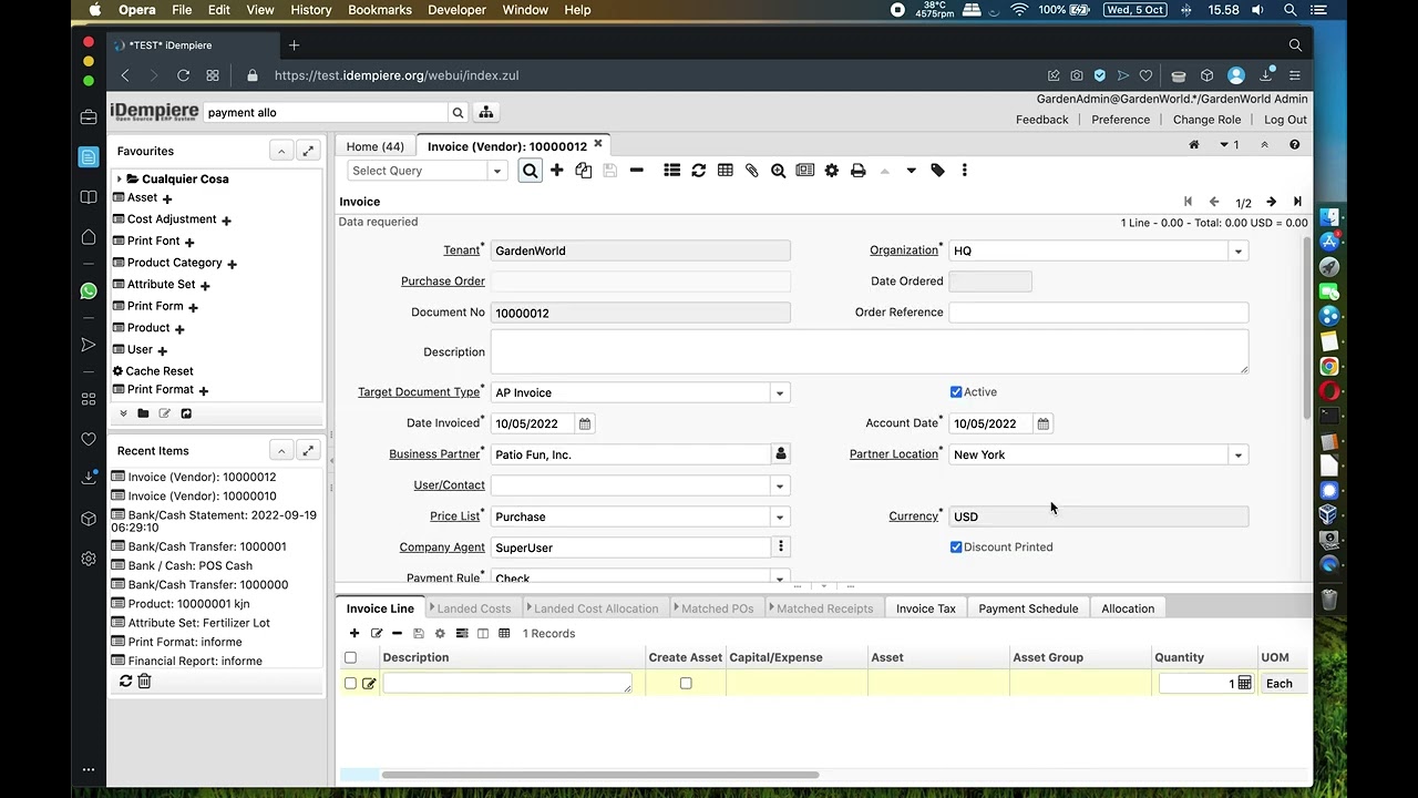 iDempiere   Invoice 0 Allocation