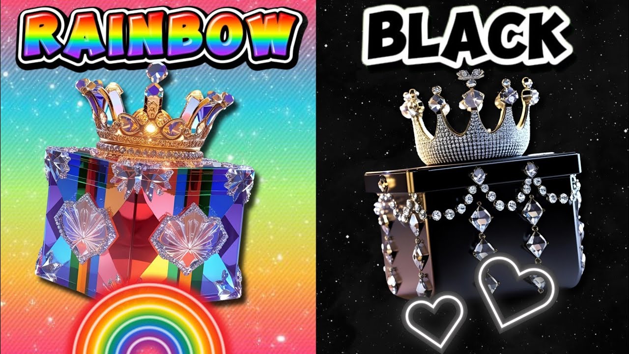 Choose your gift...!! Rainbow vs Black Edition 🖤🌈 ||2 gift box challenge 