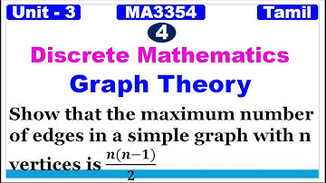 Discrete Maths|GraphTheory|The maximum number of edges in a simple graph with n vertices is n(n−1)/2