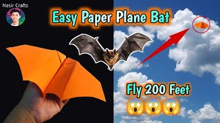 Easy paper plane bat fly 200 feet in the night fly like a bat best paper plane by Nasir Crafs