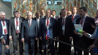 Брифинг Г.А. Зюганова, А.Н. Сокола и П.Н. Симоненко на Антифашистском форуме в Минске