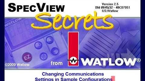 SpecView Secrets 1: Changing Communications Settings in Sample Configurations
