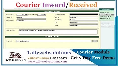 (Buy TDL Source Code Only Rs.450) Courier Module in Tally Prime 6.0 Updated | Tallywebsolutions