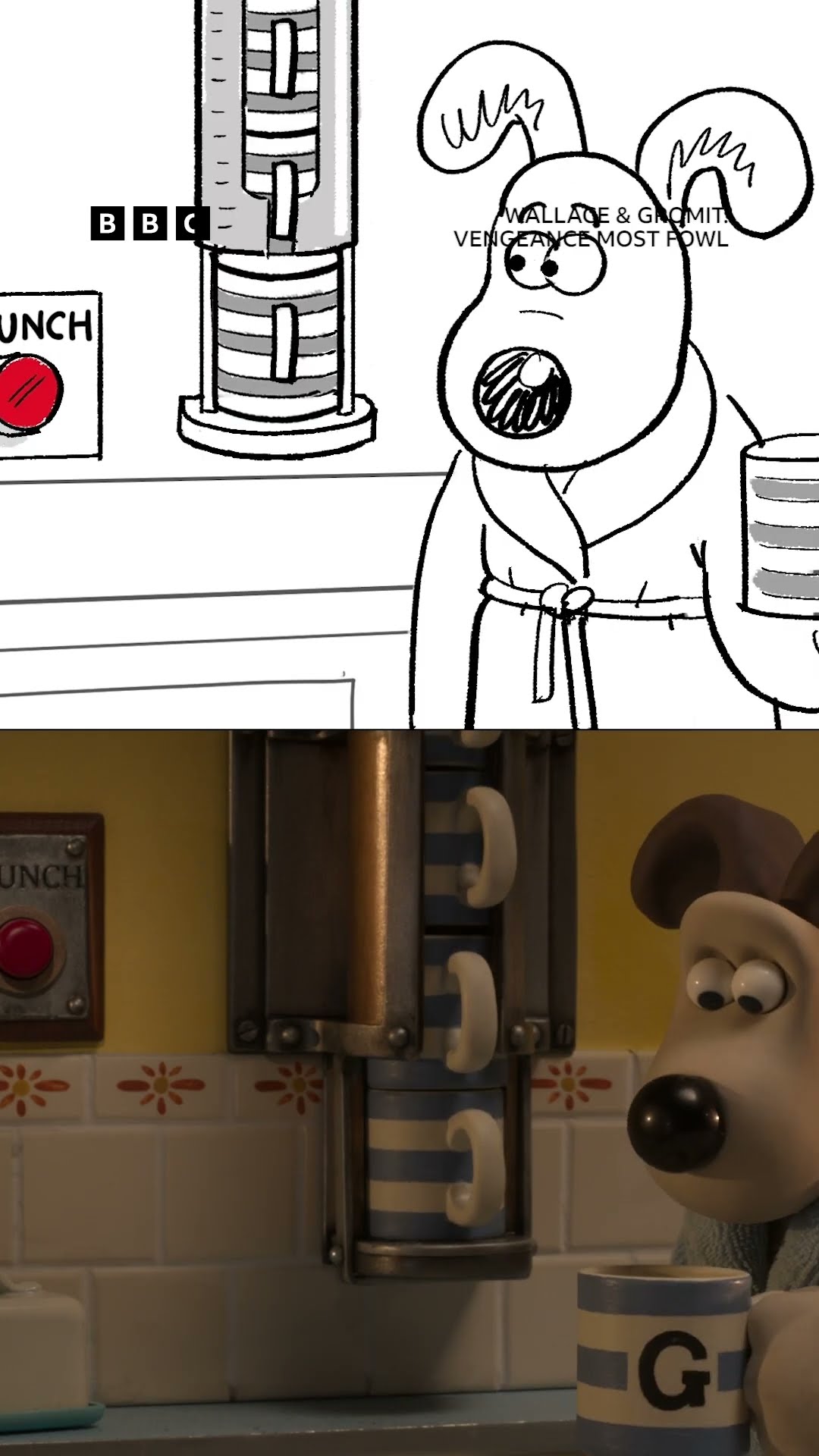 Wallace’s morning routine from sketch to screen