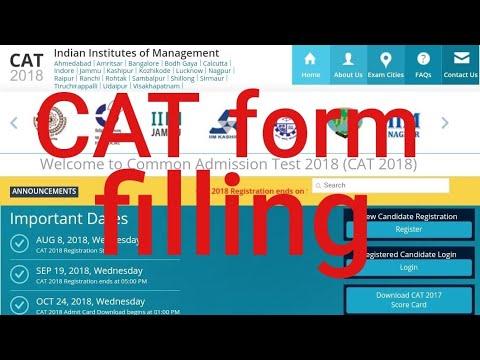 CAT 2018. form filling workshop.