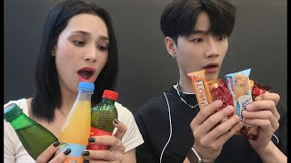 My Korean friend tries Moroccan snacks for first time / صديقي الكوري يجرب حلويات مغربية لاول مرة