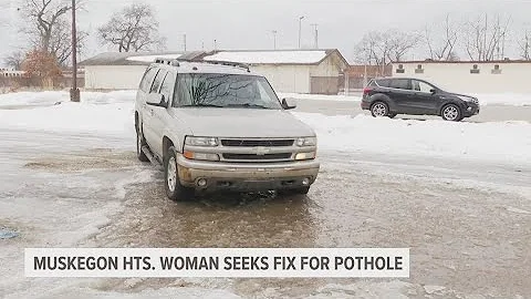 Pothole 'the size of a car' plagues Muskegon Heights neighborhood