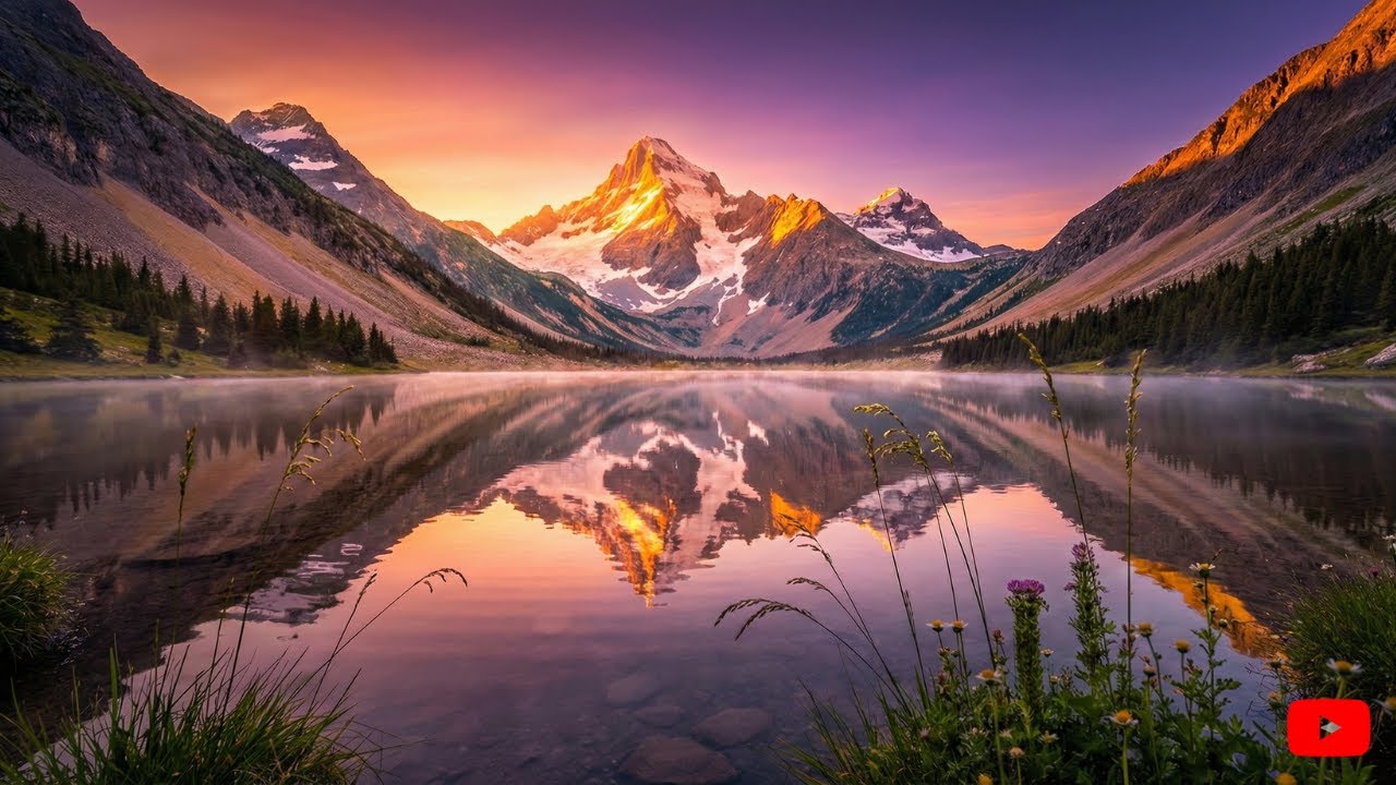 Quiet Mountain Lake | 4K Nature Ambience — 4 Hours of Gentle Water Laps