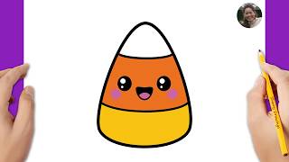 How to Draw a Candy Corn for Halloween 🎃🌽🍬 | Easy Step by Step Drawing