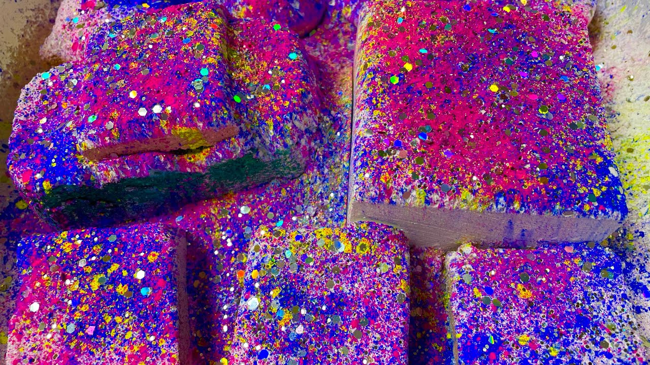 Colorful Variety Gym Chalk Crush with Squeaky Cornstarch - YouTube