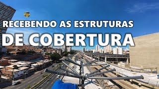 OBRAS LINHA-17 OURO PÁTIO ESPRAIADA E ESTAÇÃO WASHINGTON LUIZ COMEÇA A RECEBER ESTRUTUA DE COBERTURA