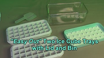 PHINOX Two Ice Cube Trays & Lid & Bin & Ice Scoop, 64 pcs Ice Cubes Molds, Food Grade PP REVIEW