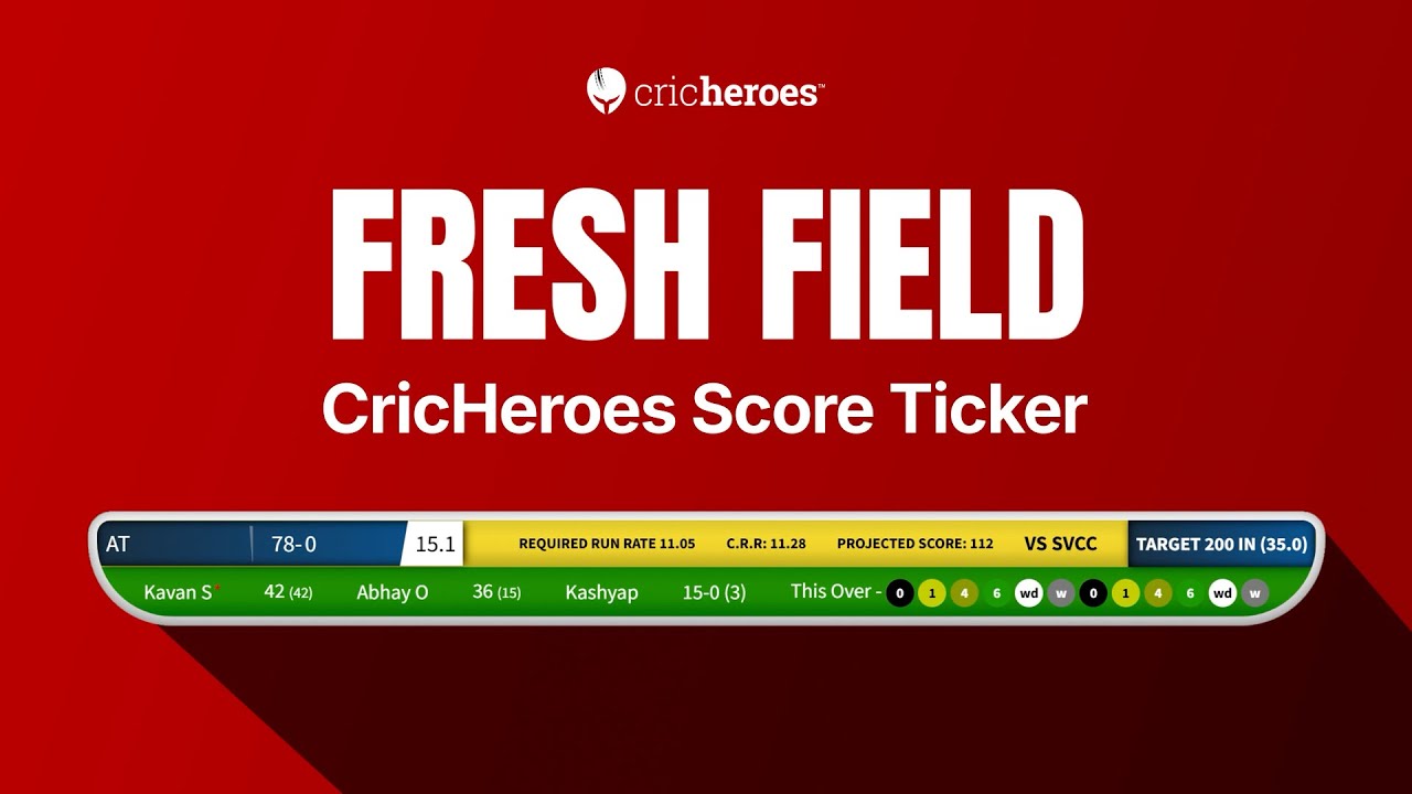 Fresh Field Score Ticker by CricHeroes – Natural, Minimal & Match ...