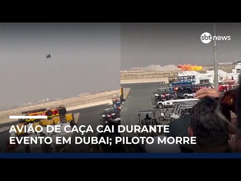 Video aviao-de-caca-cai-durante-apresentacao-em-dubai-e-piloto-morre