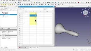 FreeCAD Curves workbench spreadsheet driven revolve