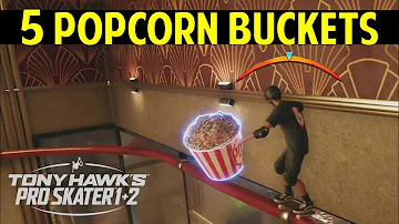 How to Collect 5 Popcorn Buckets in Downtown | Tony Hawk's Pro Skater 1+2