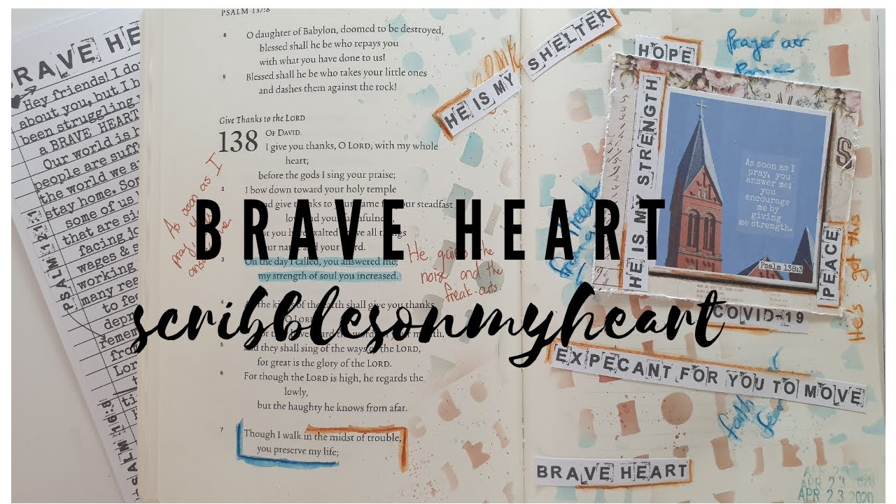 Brave Heart - Scribblesonmyheart Printable | Bible Journaling Process ...
