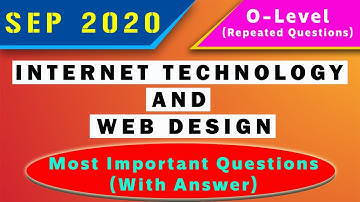 Web Design O level Sep 2020 | o level web design important questions 2020