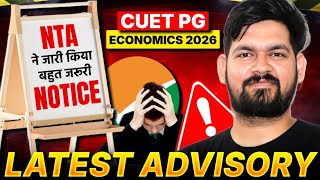 LATEST ADVISORY  CUET PG Economics 2026 Notice | CUET PG Economics Coaching