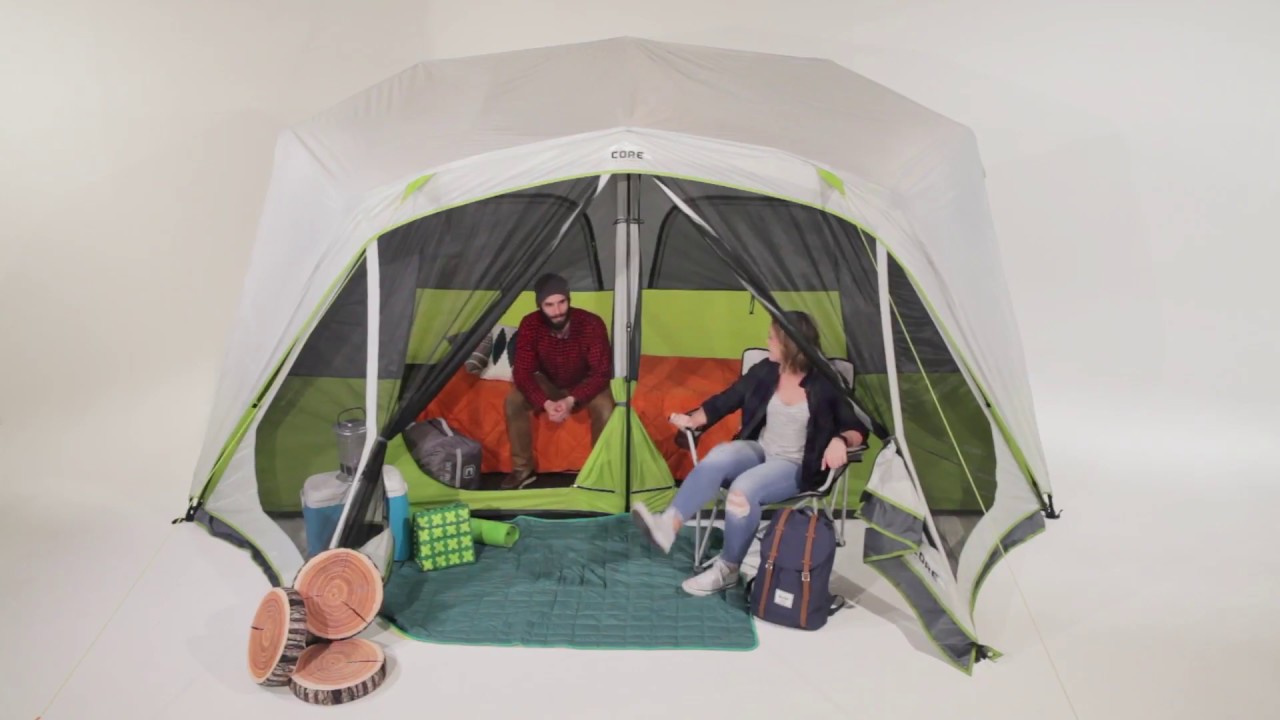 当店限定販売 うきうき輸入市場CORE Lighted 10 Person Instant Cabin Tent with Screen Room  141 並行輸入