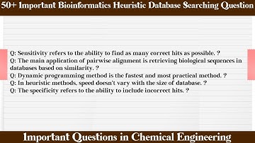 MCQ Questions Bioinformatics Heuristic Database Searching with Answers