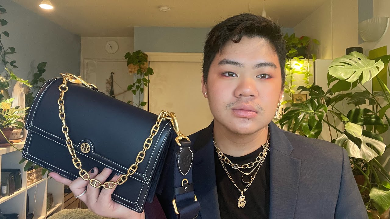 Tory Burch - T Monogram Shoulder HANDBAG REVIEW (Leather/Midnight) +  ADDRESSING THE ISSUE 